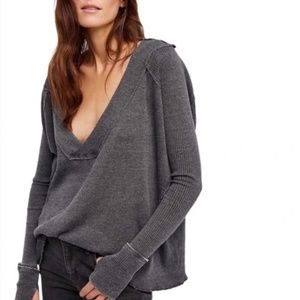 Free People Oceanview Ribbed Top in Grey